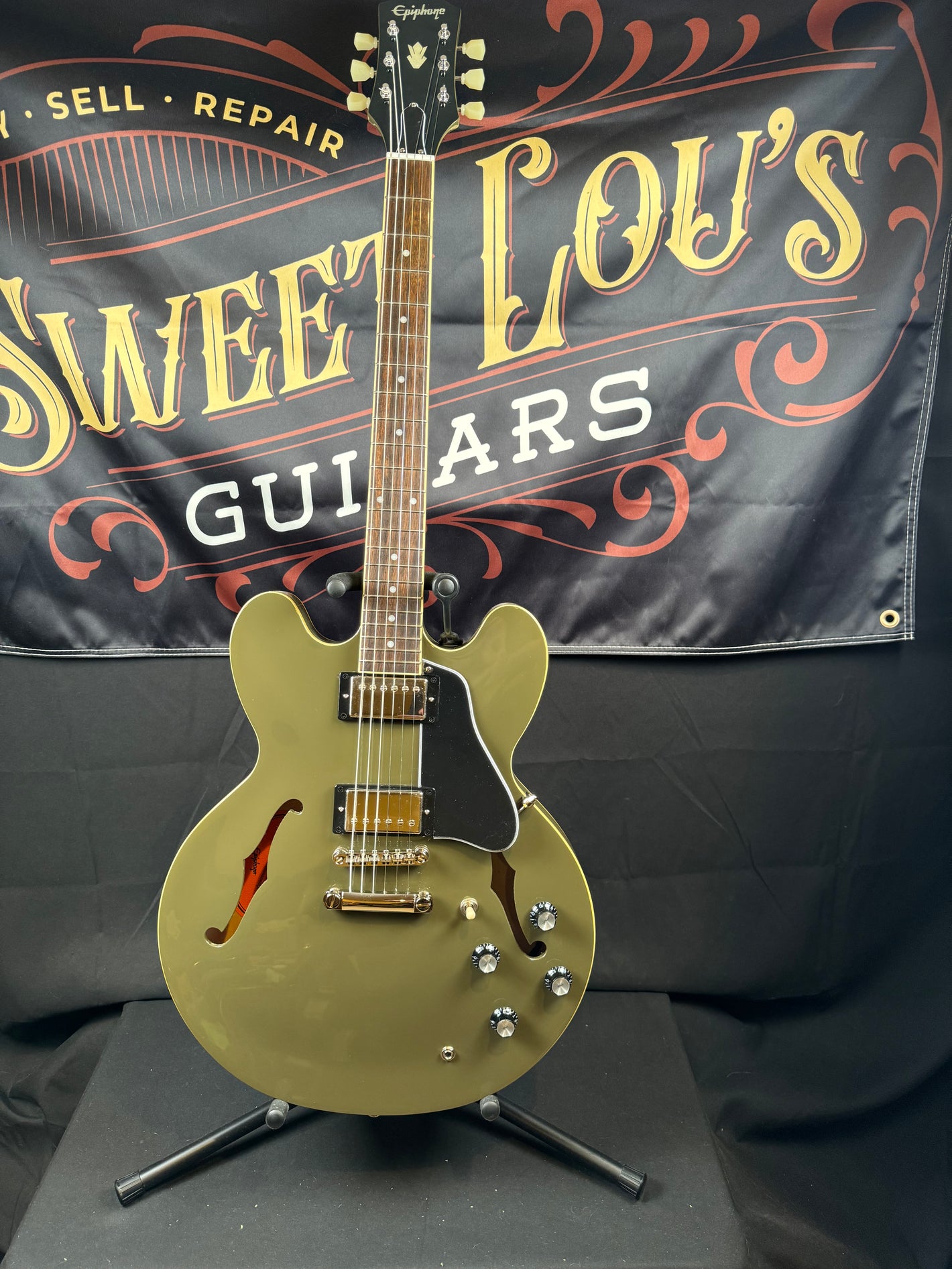 Epiphone ES-335 2020 - Olive Drab *Structural Repair*